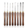 KSEIBI Wood Truning Chisel Set Wooden Handle 8-PC. Wood Craving Chisel Set Woodworking Tool
