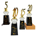 Exquisite Workmanship 5/10/15/20/30 Years Anniversary  Ceremony Crystal Glass Crafts Type Crystal Award Trophies