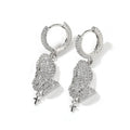 Christian Jewelry Praying Hands Hoop Earrings Hip Hop Fashionable Mini Cross Charm Drop Earrings
