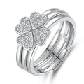 Wholesale Flower Four Leaf Clover Sterling Silver Wedding Engagement Rings The Latest Trendy Jewelry Ring For Women Girls