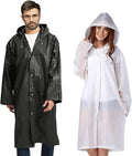 Eco-Friendly Rain Ponchos Adults Reusable Raincoats Emergency Rainwear for Women Men with Hood and Drawstring