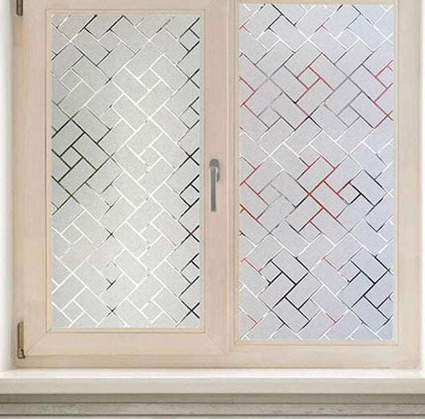 Free Shipping 3D Flower Pattern Embossed Frosted PVC Door Covering Sticker Stained Decorative Static Cling Explosion-Proof