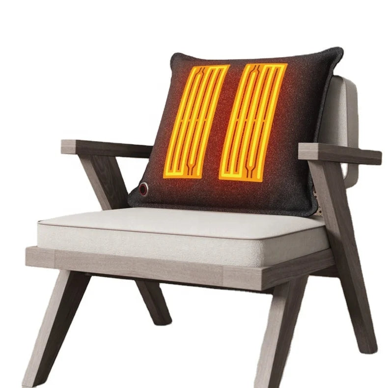 Anjuny USB Heated Lumbar Support Pillow Electric Back Pain Relief Cushion for Abdomen Shoulders