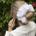 Wholesale Lace 2 Layers Hair Tie French Style White Cotton Hair Scrunchies for Women