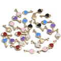 Enamel Heart Key Charms Pendant for Making DIY Necklaces Drop Earrings Keychain Jewelry Findings Accessory