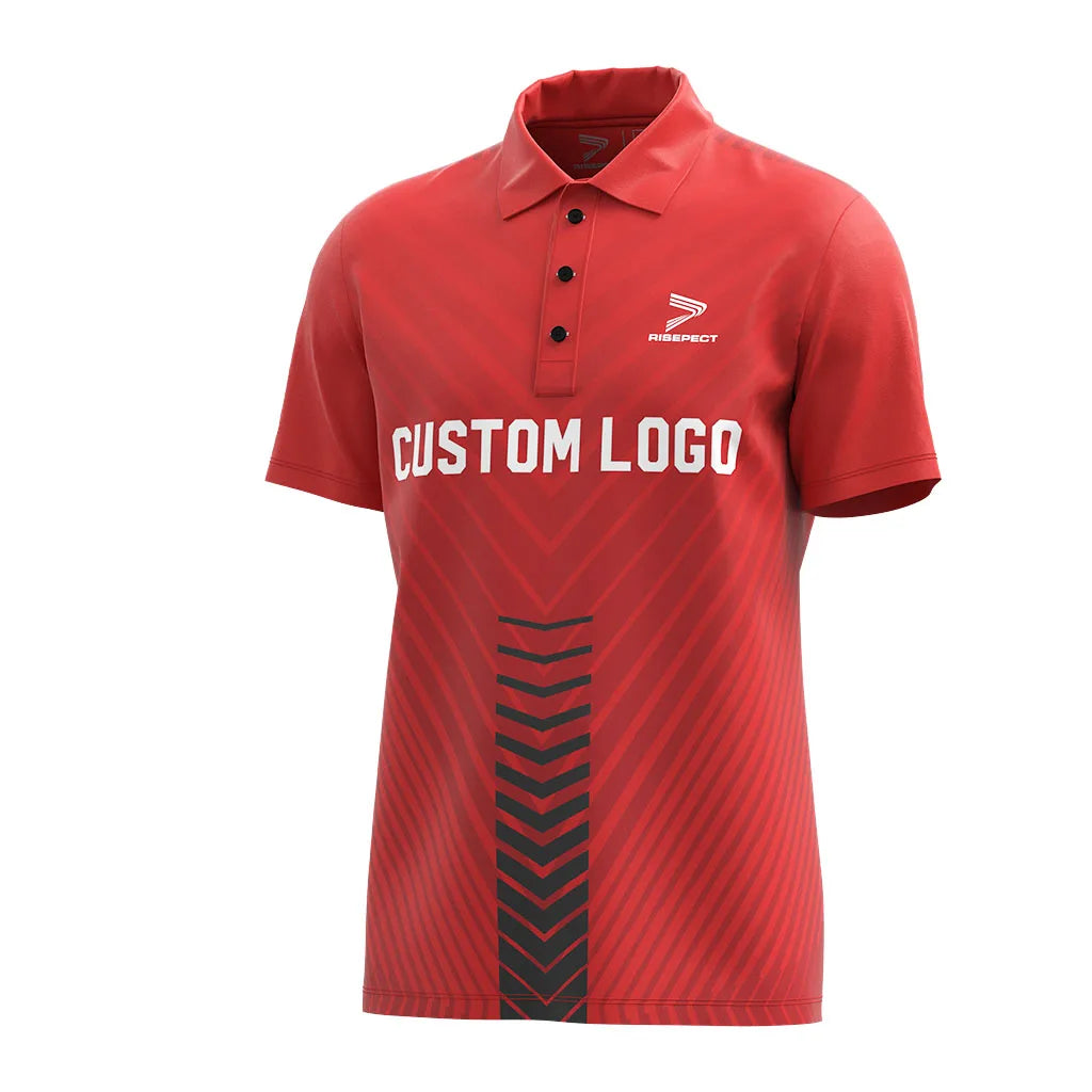 Custom Men's Tennis Polo Jersey Durable Breathable Polyester Made with Team Name