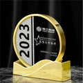 2024 New Design Gold Silver Bronze Metal Circle Crystal Trophy Awards MH-NJ0389