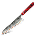 Kitchen Knife Copper Damascus Carbon Stainless Steel Chef Kiritsuke Knife Cutting Knife with Resin and Carbon Fiber Handle