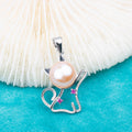 P030930 DIY 7-9mm Natural Freshwater Pearl Pendant Accessory 925 Sterling Silver Engagement Jewelry Necklace for Women
