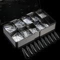 600Pcs/Box Artificial Nail Tips Extra Long Medium Short ABS Clear Coffin Square Almond Stiletto Full Cover Traceless Nail Tips