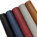 Car Seat Solid Colored Textured Soft Vegan PU Fabric Litchi Embossing Artificial Leather Fabric for Making Soft Seat Chair Cover