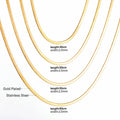 Fashion Snake Chain Necklace Waterproof Minimalist Non Tarnish Stainless Steel Women 18K Gold Plated Chain Link Necklace