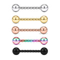 Stainless Steel Classic Tongue Barbell Rings Bars Retainer Body Piercing Women Men 5 Colors Mix Straight Nipple Rings Tongue