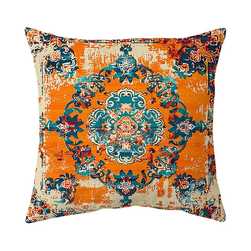 Amity Morocco Printing Style Home Decorative Pillow Cover Mandala Medallion Ethic Square Pillow Case Sofa Bedroom Cushion Cover