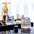 2022 Rolling Whisky Glass Custom Lead Free Crystal Rotating Whiskey Tumbler 150ml Transparent Sustainable Modern Gift Set for