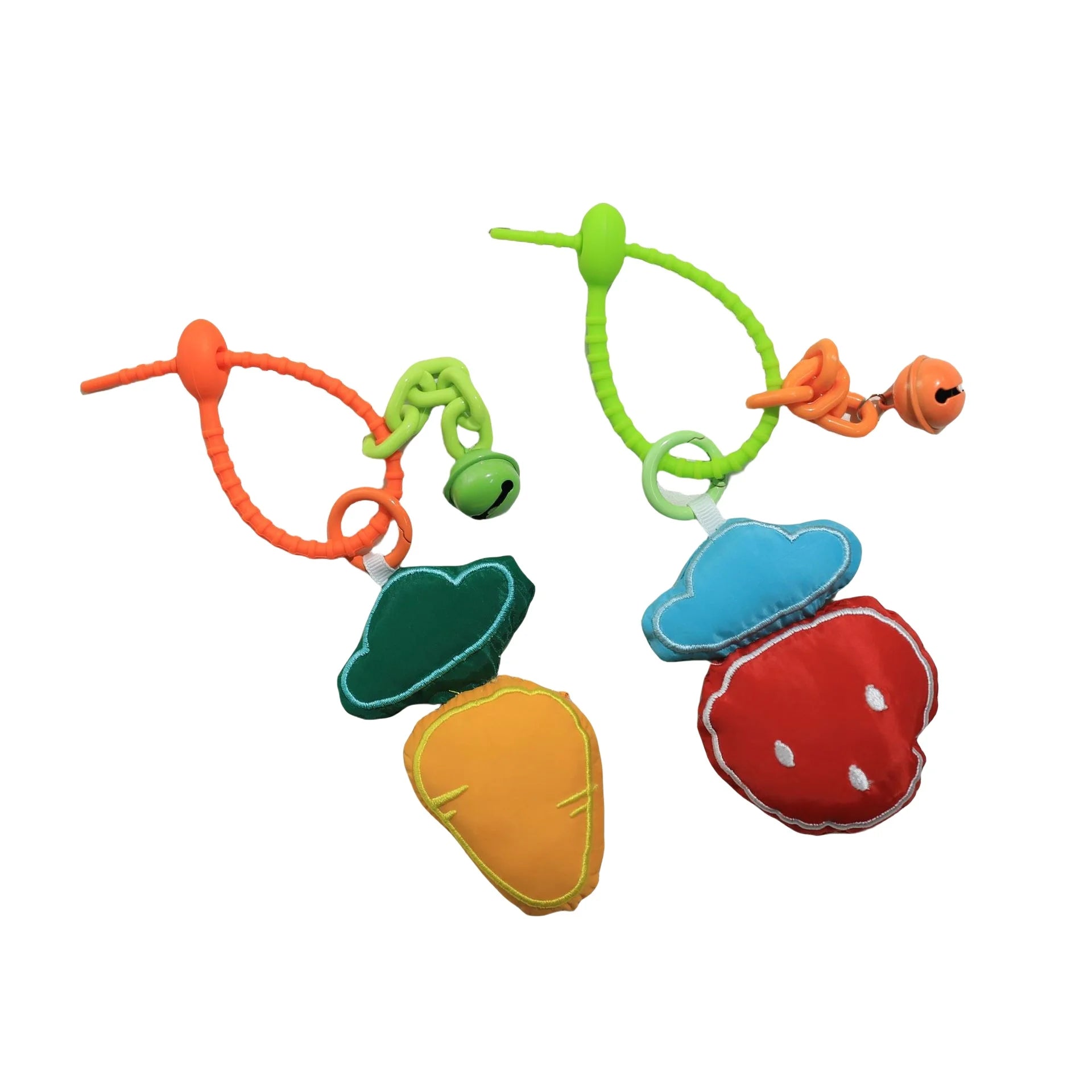 Fashion Cloth Fruit Keychain Charms Lovely Plush Strawberry Carrot Key Chains Fabric Car Key Ring Bag Pendant Trinket Girls Gift