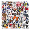 50Pcs American Football Sport Logo Vinyl Graffiti Stickers for Ball Laptop Helmet Shirt Waterproof Custom Label