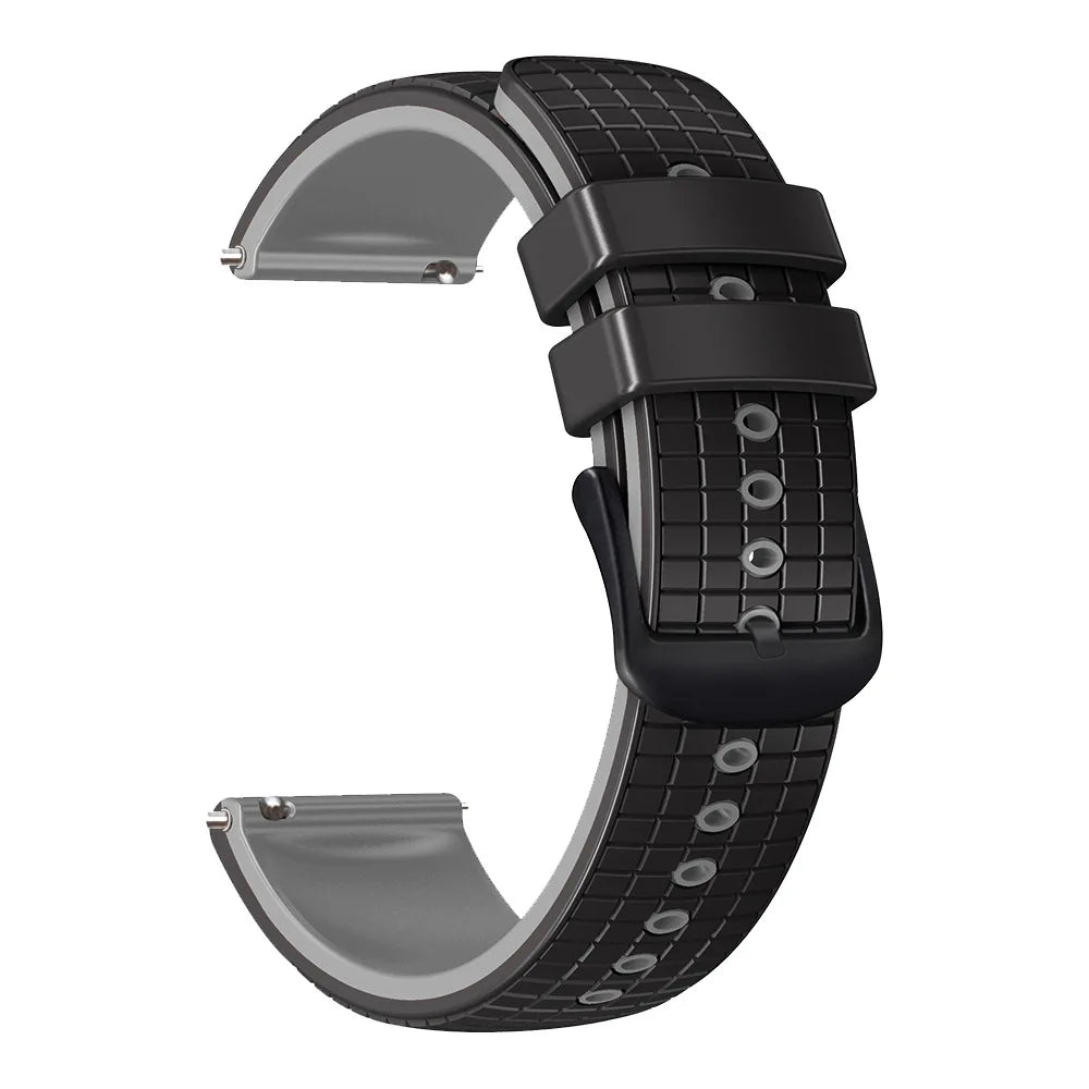 New Design Double Color Breathable Silicone Rubber Watch Band 22mm/20mm Quick Release Sport Strap for Samsung Galaxy 654