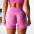 Four-Way Stretch Running Exercise High Waisted Scrunch Butt Womens Athletic Gym Seamless Yoga Shorts