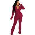 2024 New Fashionable Fall 2 Pieces Set Women Wide Leg Pants Set Women Blazer and Pants Set
