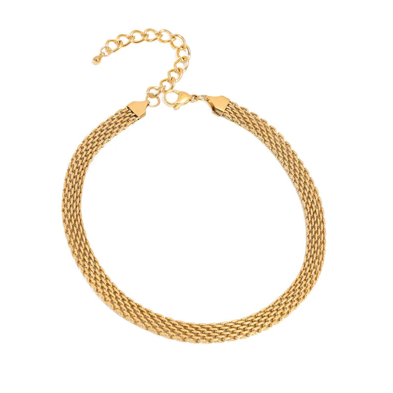 Fashion Trendy 18K Gold Plated Stainless Steel Party Gift Custom Personal Watch Band Choker Necklace Diamond Chains for Woman