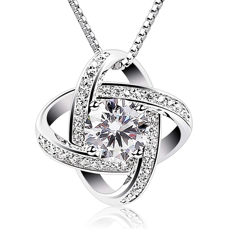 Wholesale Women Necklaces Sterling Silver Cubic Zirconia Pendant Necklace