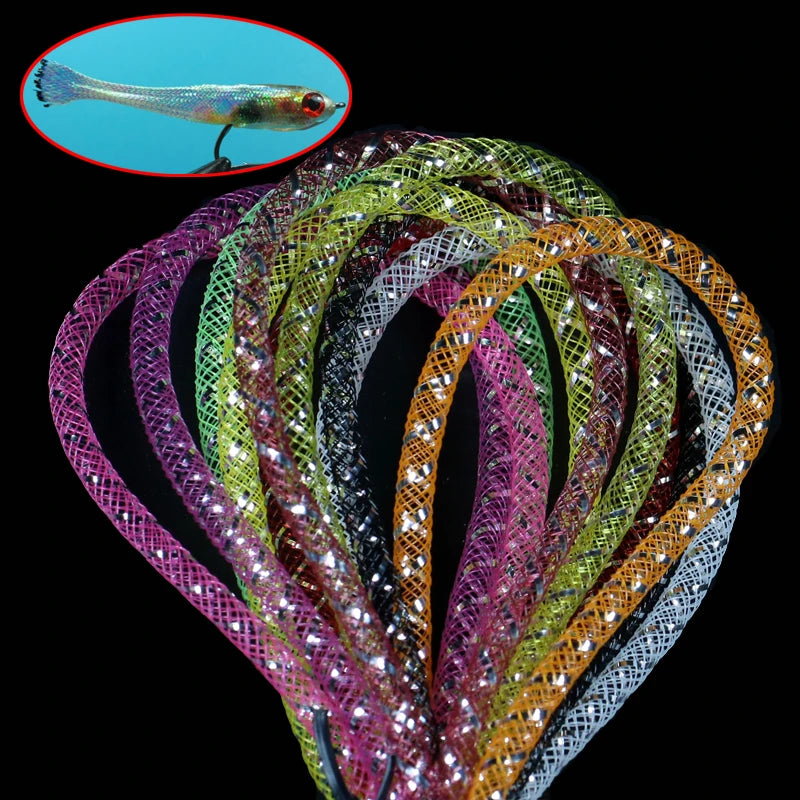 2M/Pack UV Glowing Body Flash Mylar Tubing Braid Tube for Tying Minnow Fly Tying Body Material 4mm/8mm