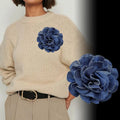 BOXUAN Hot Sales New 10cm Denim Multi-layer Brooch Pin Handmade Flower Brooch for Women