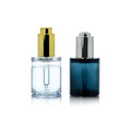 High End Eco Friendly 50 ml Round Clear Blue Serum Essential Oil Glass Dropper Bottle with Press Cover Dropper