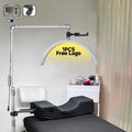 Free Customized logo 40W Beauty Salon Lighting Half-moon Beauty Lamp Adjustable BI-color LED Manicure Floor Lamp for Nail Art