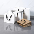Custom Logo Printed Recycled White Coated Cardboard Paper Bag Underwear Supermarket Gift Shop Use Featuring Embossing Treatment