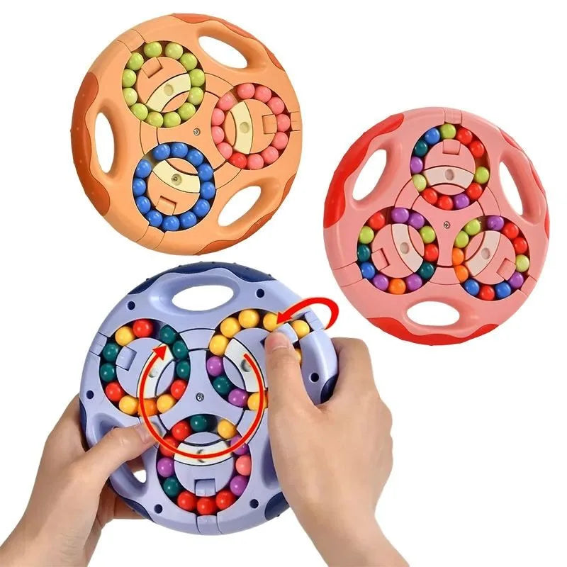 Puzzle Spinning Magic Beans Early Education Magic Cube Gyroscope Double-sided Fingertip Magic Disc Toy Christmas Present