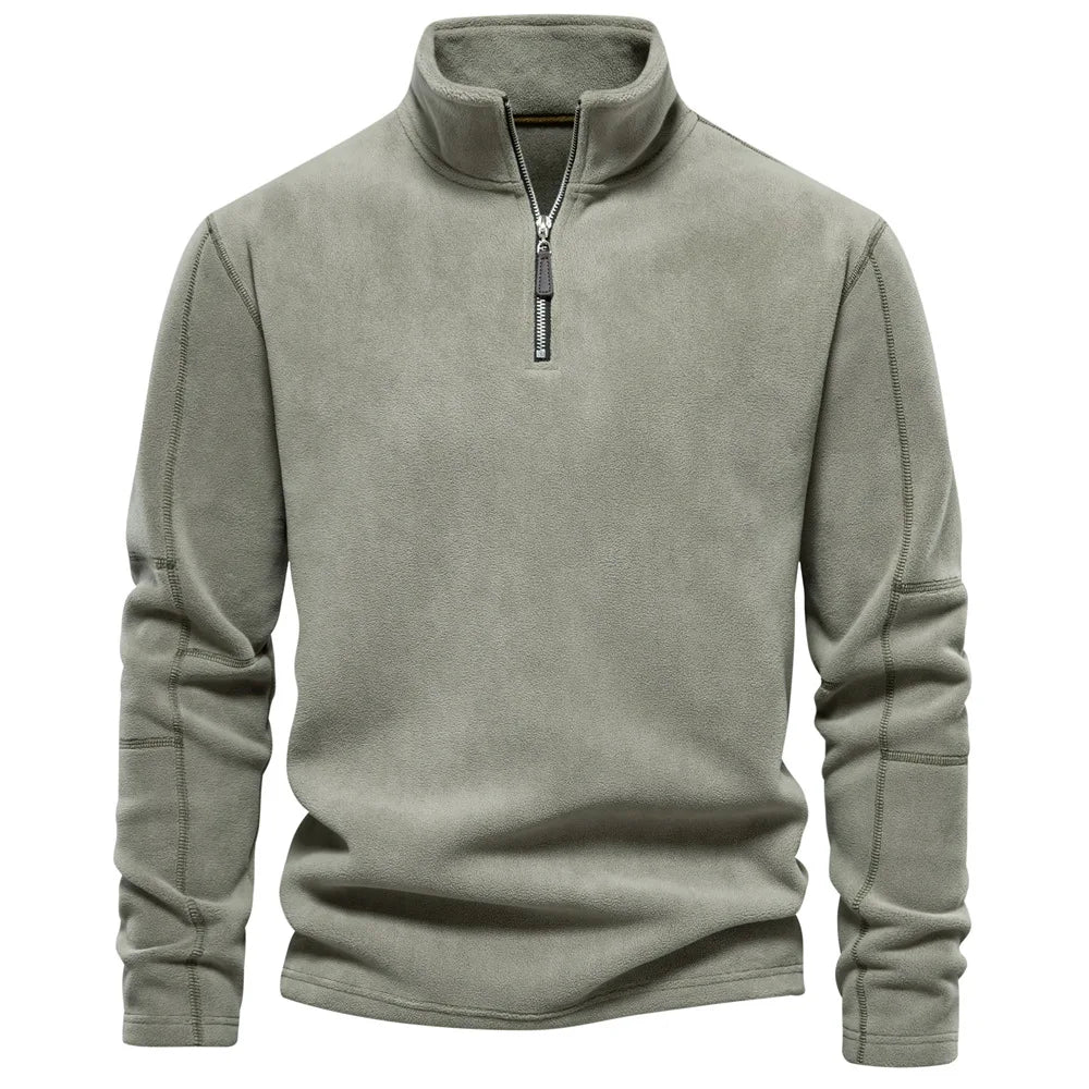 NS009 Men's Long Sleeve Half Zip Pullover Sweater Custom Embroidery Oversized Cotton Polyester Polar Fleece Hooded Quarter ODM