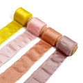 Silk Like Satin Ribbon 1.5 Inches Christmas Fringe Chiffon Ribbon With Frayed Edge for Gift Wrapping