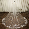 European and American Bridal Veil Aesthetic Embroidery Lace Trailing Wedding Veil Church Wedding Long Veil With Hair Comb