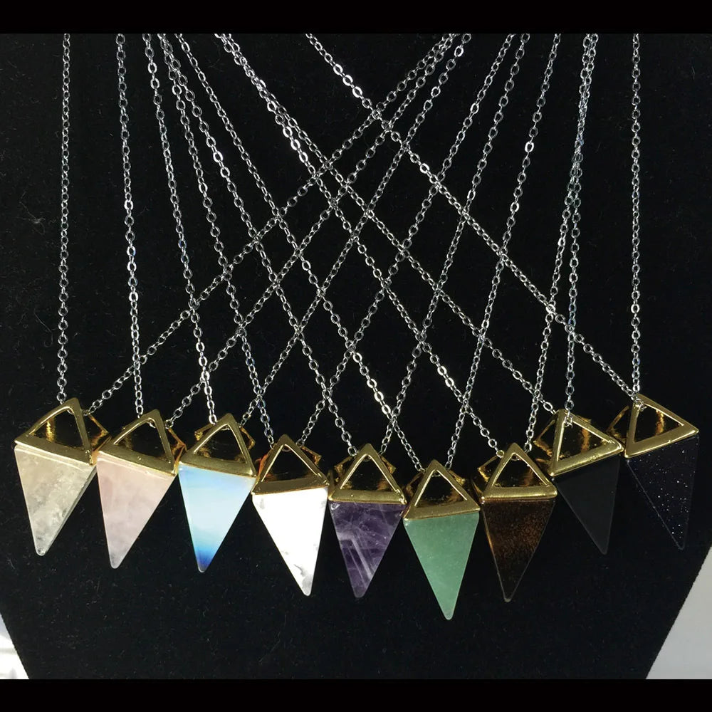 Diy Reiki Pendulum Natural Stone Amulet Healing Crystal Pendant Meditation Hexagonal Pendulum