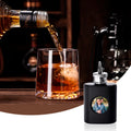 Food Grade Stainless Steel Liquor Mountain Climbing Black Portable Sublimation Blank 1oz Hip Flask Keychain