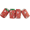 5mm Can Cooler Red Neoprene Beer Can Holder Waterproof Can Sleeve for Christmas Party