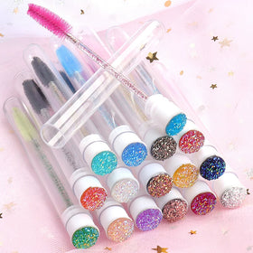 Factory Price Glitter Lash Brushes With Tube Disposable Lash Mascara Wand Applicator Brushes