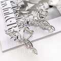 SongMay Elegant Fashion Large Size Liquid State Alloy Zircon Hair Claw Clip for Girls and Women