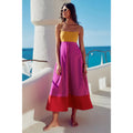 Sleeveless Loose slip Dress Wholesale Contrast Color Dress Custom logo Casual Long Skirt Factory Directly