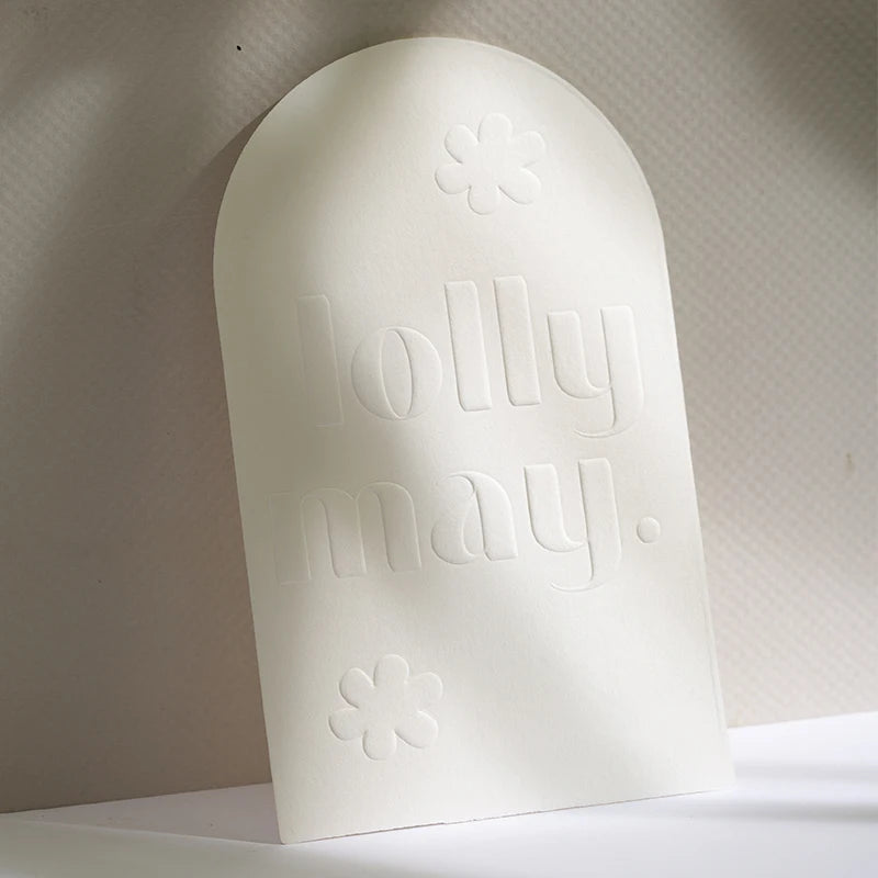 Custom Luxury Colorless Embossed Thank You Cards 3D Greeting Cards Thick Texture Paper Business Card with logo Printing