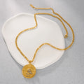 NEW VINTAGE EMBOSSED COLOSSEUM ANCHOR PENDANT NECKLACE Dazan 2025 18k Gold Plated Tarnish Free Stainless Steel Women JEWELRY