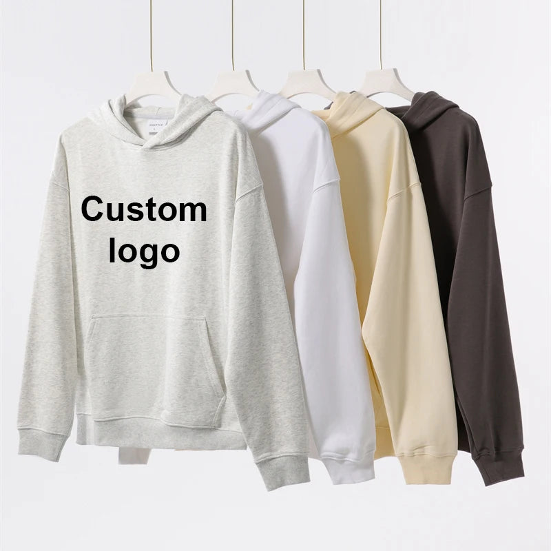 Men's Blank Thick Material Cotton French Terry Hoodie Luxury Quality Heavy Weight Oversized Fit Custom Print Logo Hoodies