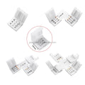 3pin 10mm Solderless LED Strip Connector I L T X Shape Straight Corner Connector for WS2811 WS2812B 6812 IC LED Pixel Strip Tape