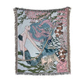 Wholesale Jacquard Woven Throw Blanket Kids Adult Little Mermaid Blanket Rugs With Tassel