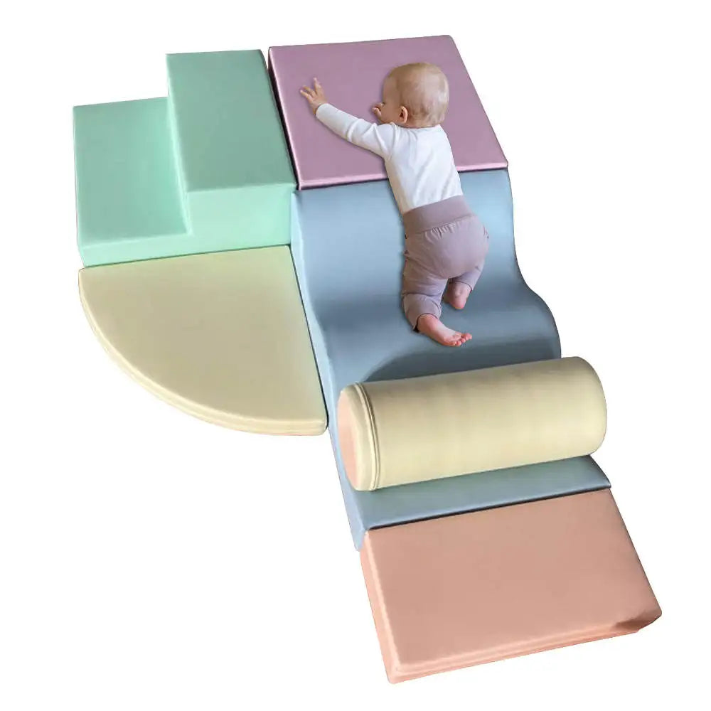 6-Piece Soft Baby Climbing Blocks Foam Play Set Indoor Activity Climber for Kids for Apartments