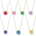 Milskye Wholesale Charm Jewelry 925 Sterling Silver 18k Gold Plated Tiny Round Pave rainbow Zircon Pendant Necklace