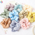 QIYUE New Women Elastic Hair Ties Custom Logo Fashion Reflective Satin Scrunchies for Girl