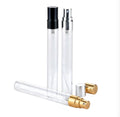 Custom 10ml Luxury Glass Perfume Oil Sample Bottle Flat Shape with Pump Sprayer and Empty Space
